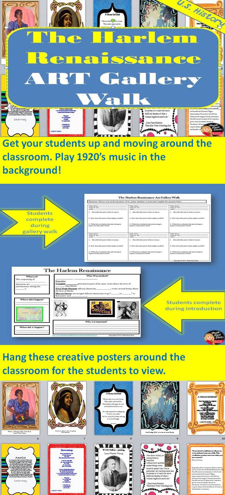 Harlem Renaissance | Art Gallery Walk Activity | 1920S | Print regarding Harlem Renaissance Reading Comprehension Worksheets