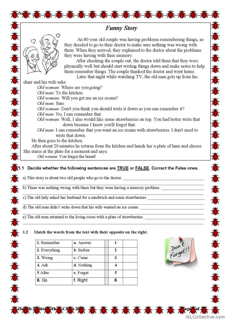 Health Matters Reading For Detail (D…: English Esl Worksheets Pdf inside Health Problems Reading Comprehension Worksheets