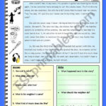 Imaginative Reading Comprehension   A Noisy Neighbor (Elementary Pertaining To Literature Reading Comprehension Worksheets Pre Intermediate