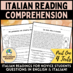 Italian Reading Comprehension For Novices (Part 1)   Comprensione Intended For Italian Reading Comprehension Worksheets