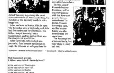 John Kennedy Reading For Detail (Dee…: English Esl Worksheets Pdf for Esl Reading Comprehension Worksheets Kennedy