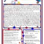 July 4Th   Happy Birthday America Re…: English Esl Worksheets Pdf Throughout Fourth Of July Reading Comprehension Worksheets