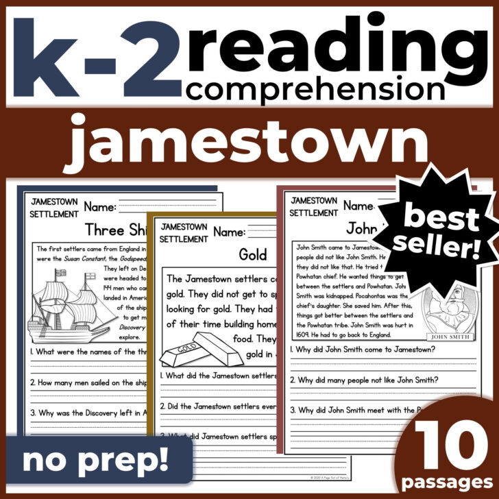 Jamestown Reading Comprehension Passages Worksheets