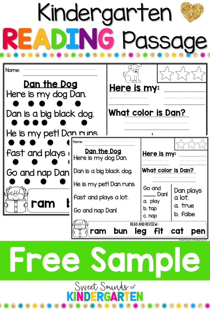 Kindergarten Comprehension pertaining to Primer Reading Comprehension Worksheets