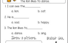 Kindergarten English Worksheets - Best Coloring Pages For Kids intended for Kindergarten Worksheets Reading Comprehension