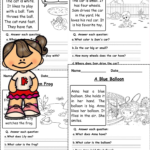 Kindergarten Reading Comprehension ( 34 Printables)16 Passages Throughout Reading Comprehension Copy Paste Worksheets