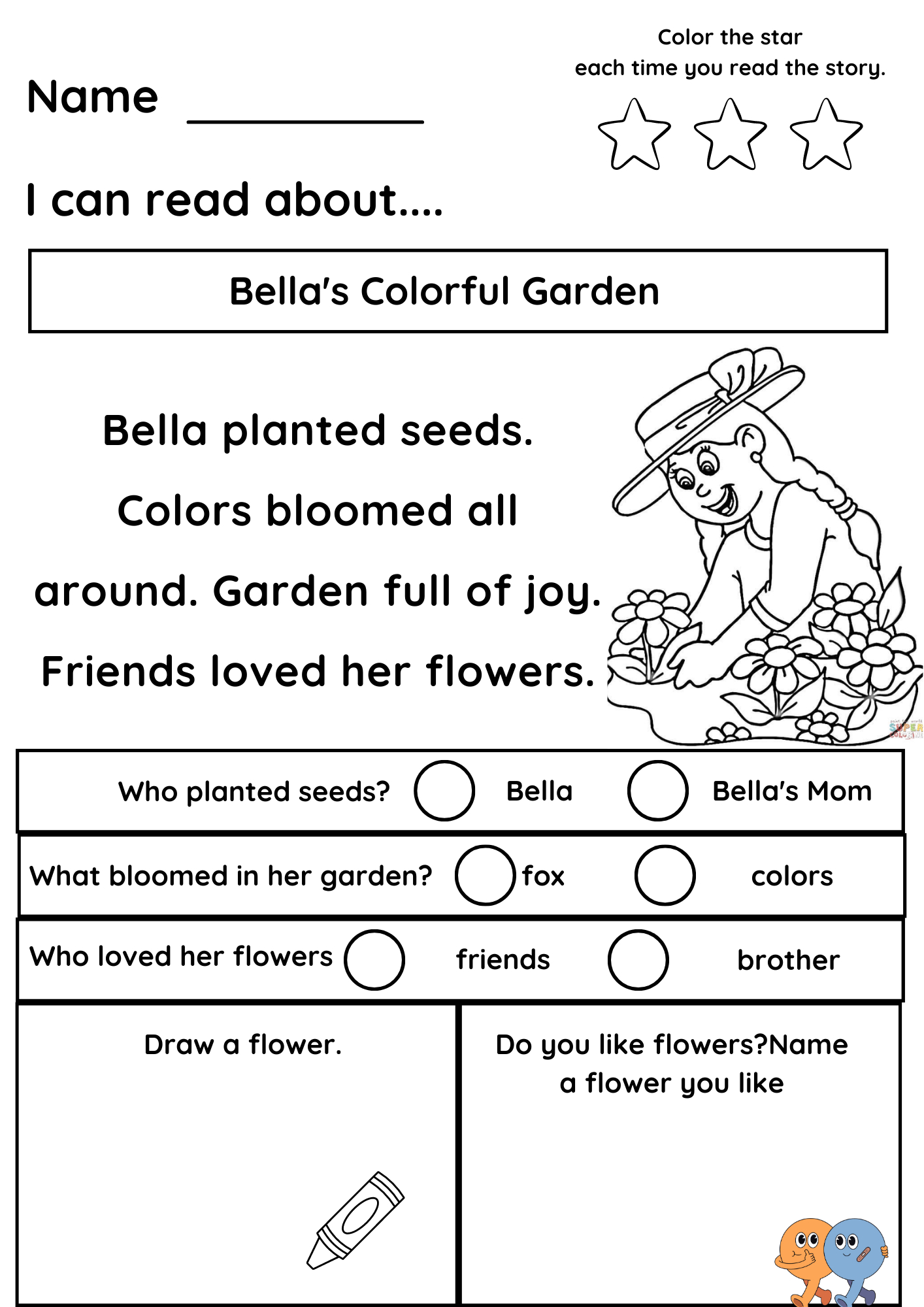 Kindergarten Reading Worksheets And Printables inside Reading Comprehension Worksheets For Kindergarten Students
