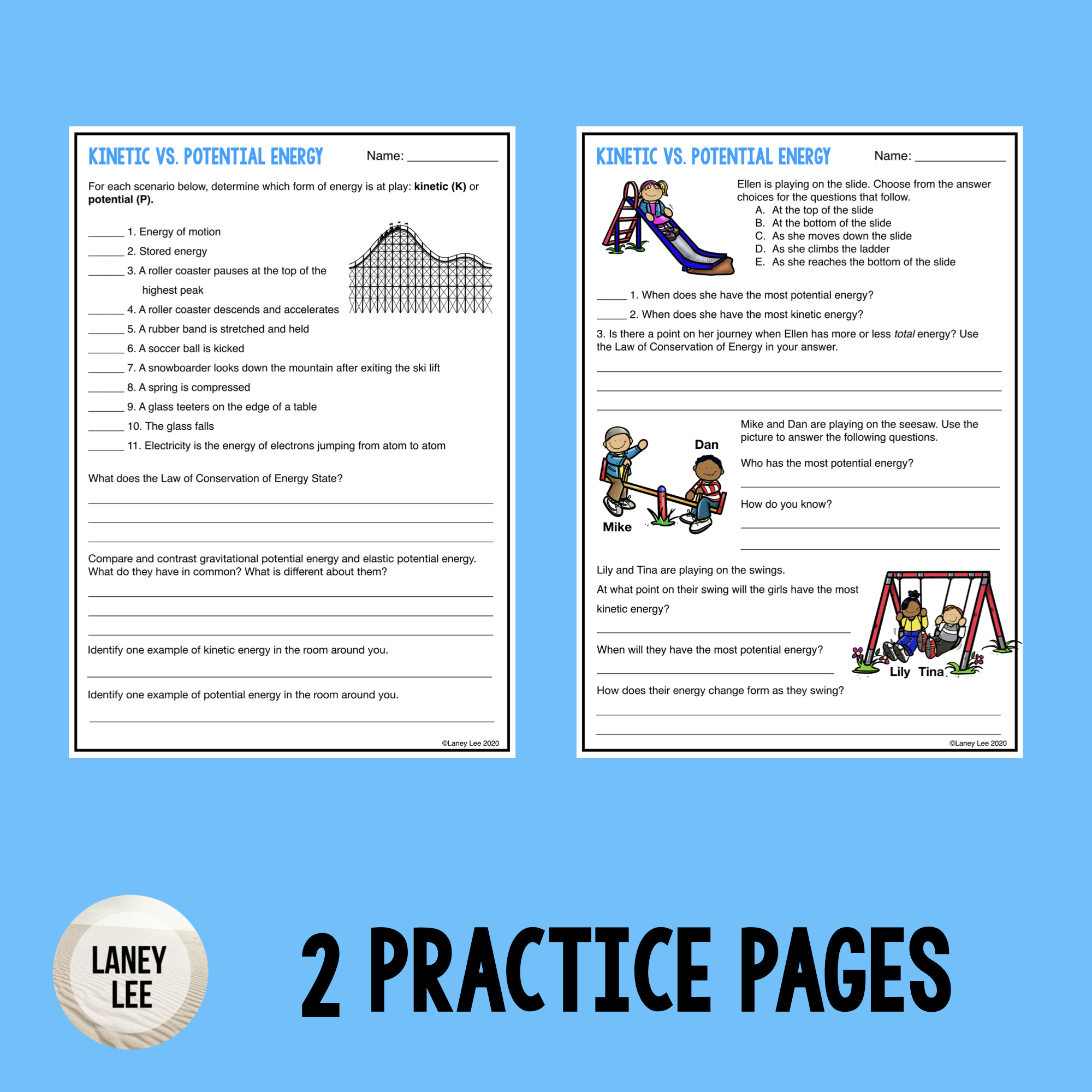 Kinetic Vs. Potential Energy - Reading Comprehension Worksheets inside Potential And Kinetic Energy Reading Comprehension Worksheet