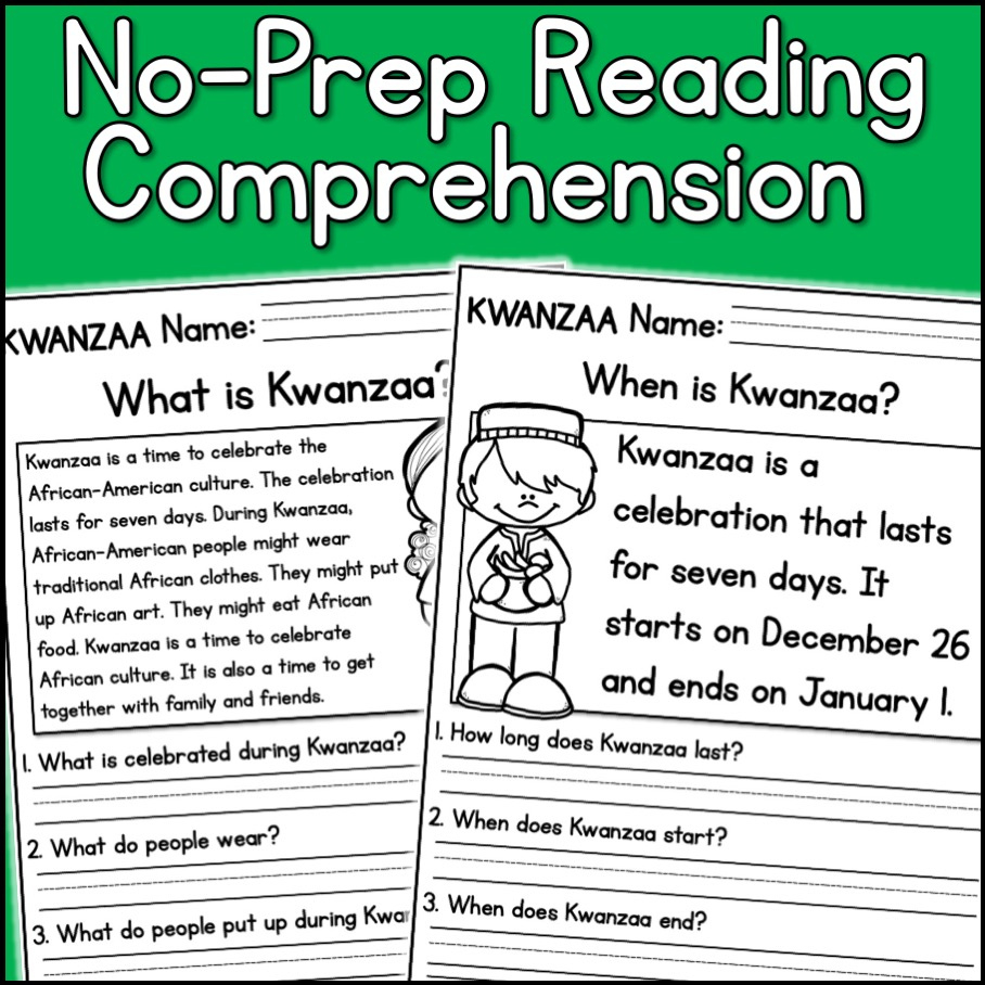 Kwanzaa Holidays Reading Comprehension Passages K-2 - Classful for African Culture Reading Comprehension Worksheets Grade 3