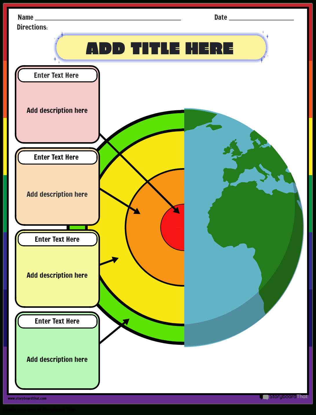 Layers Of Earth Worksheets: Free From Storyboard That in Structure of Earth Reading Comprehension Worksheets