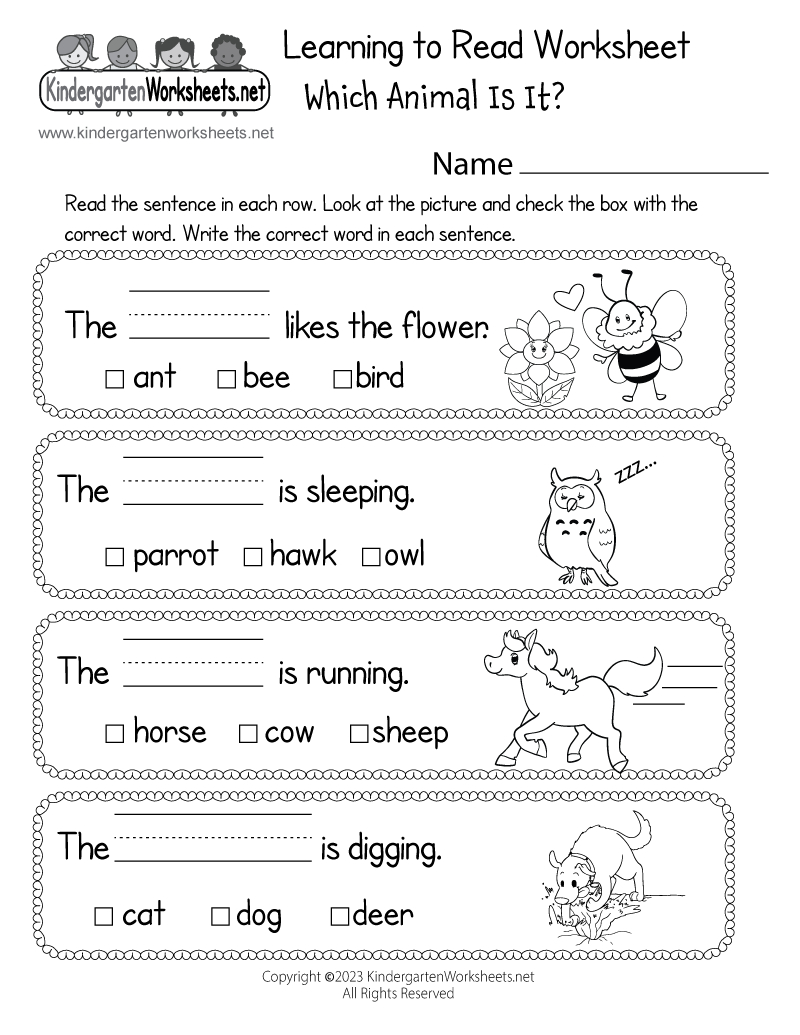 Learning To Read Worksheet - Free Printable, Digital, &amp;amp; Pdf with Reading Comprehension Preschool Worksheets