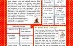 Legends About The Discovery Of Fire…: English Esl Worksheets Pdf &amp; Doc within Legends Reading Comprehension Worksheets