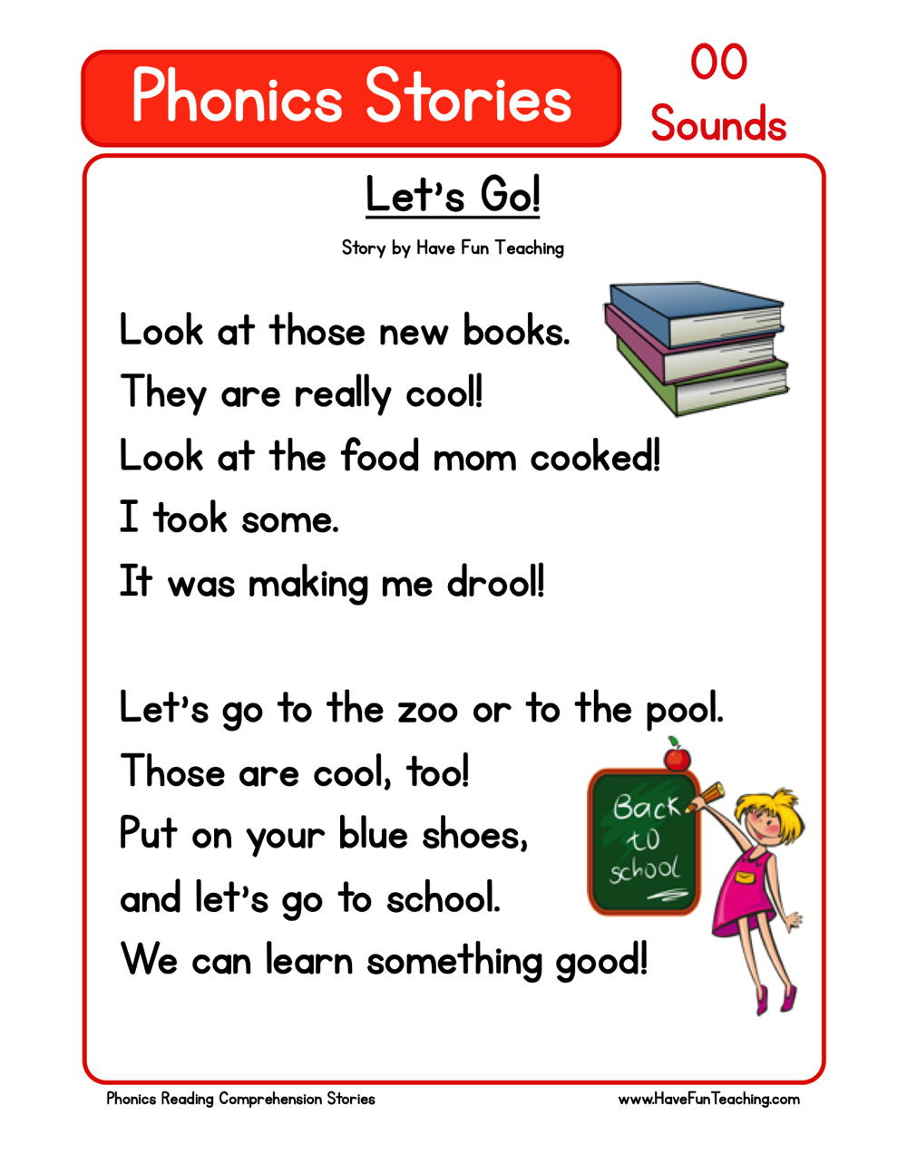 Let&amp;#039;S Go Phonics Reading Comprehension Story Worksheet - Oo Sound throughout Have Fun Reading Comprehension Worksheets