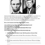 Lincoln And Kennedy: Coincidences Or Inventions (Reading In Esl Reading Comprehension Worksheets Kennedy
