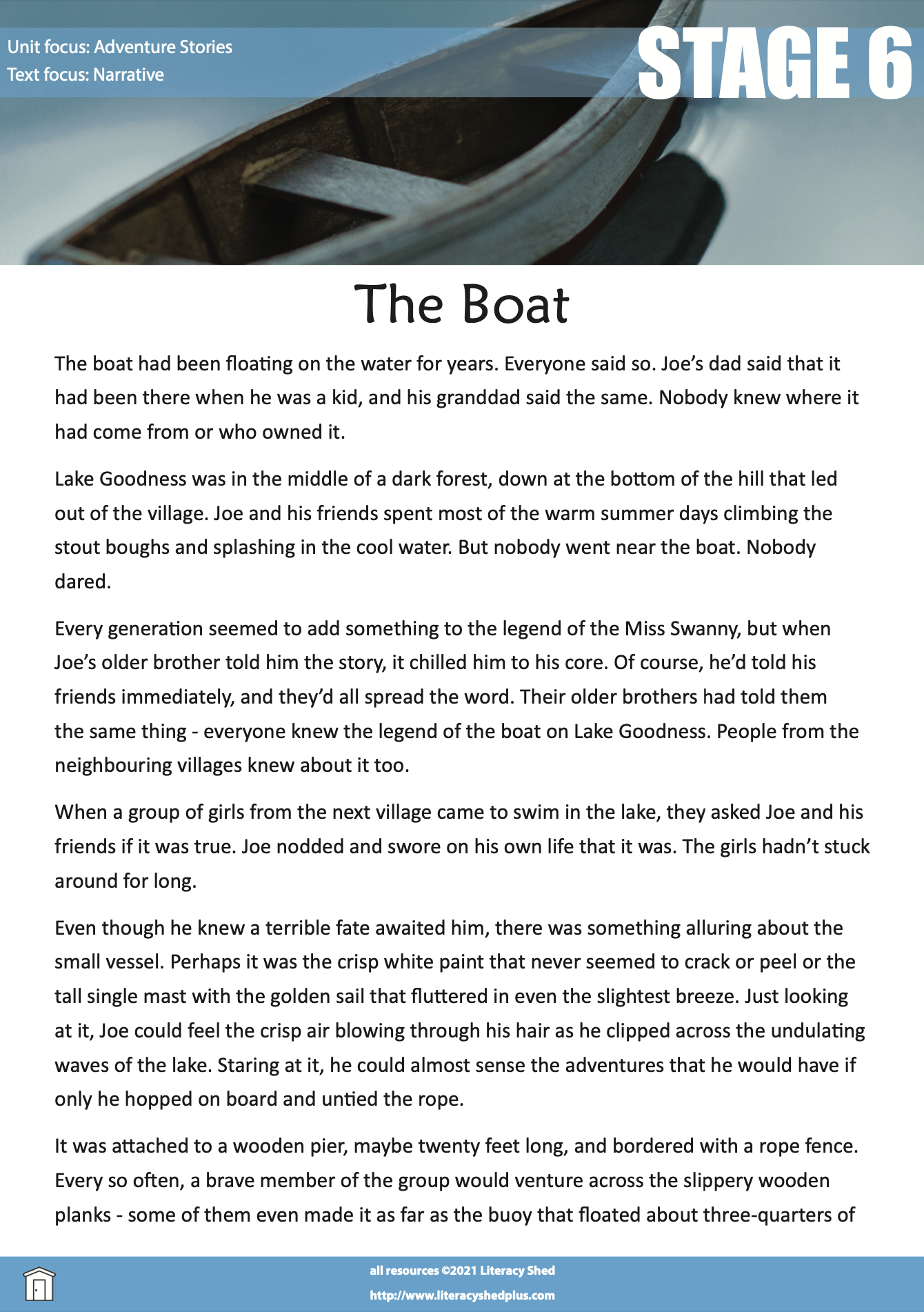 Literacy Shed Plus - Adventure Stories for Legend Adventure Reading Comprehension Worksheets