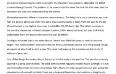 Literacy Shed Plus - Litshed Resource // Mount Everest Stage 4 Comp regarding Mt. Everest Reading Comprehension Worksheets