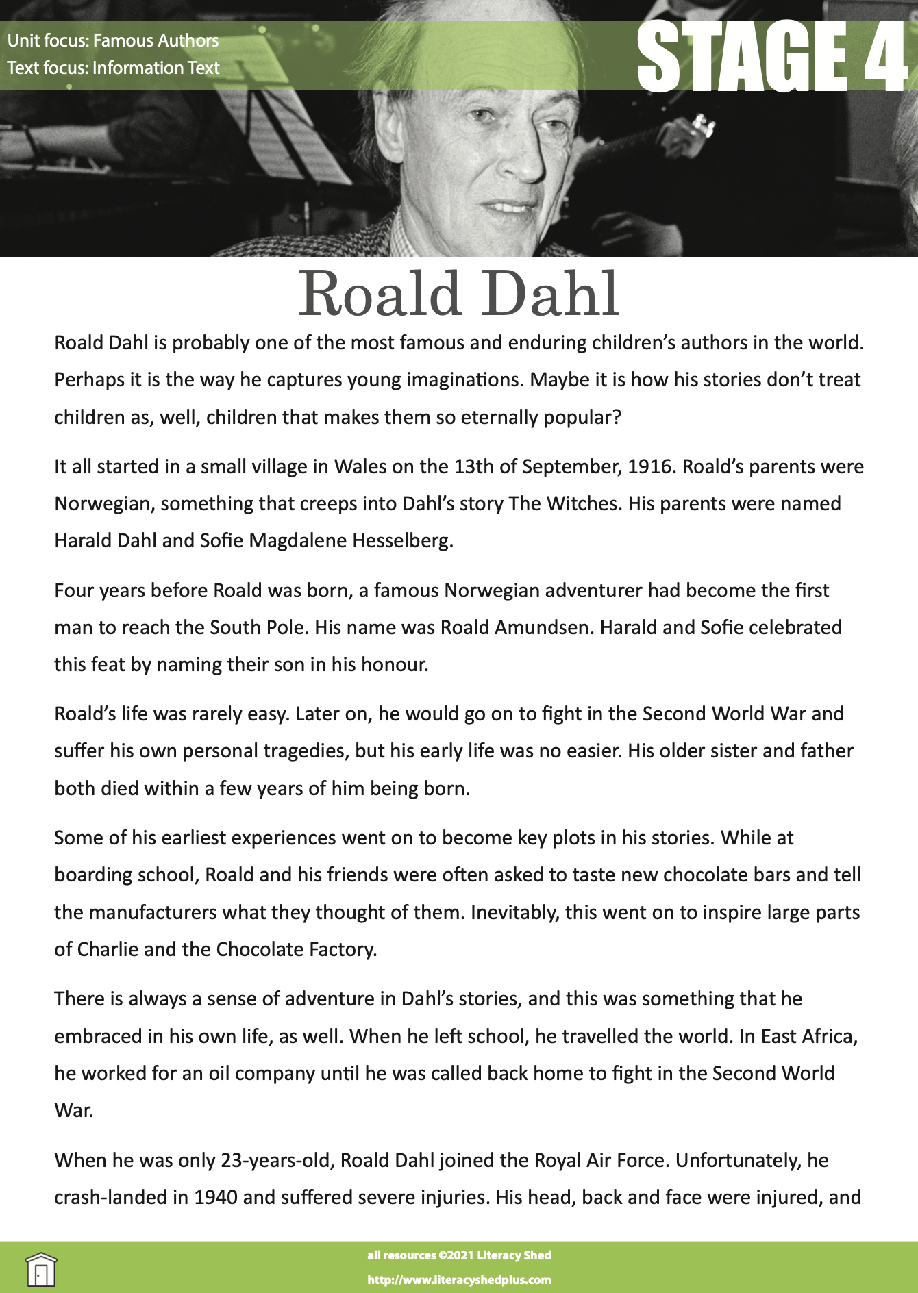 Literacy Shed Plus - Litshed Resource // Roald Dahl Stage 4 pertaining to Roald Dahl Reading Comprehension Worksheets