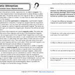 Magnetic Attraction Worksheet: Physical Science Inside Reading Comprehension Worksheet Magnetism And Electricity Answer Key