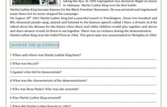 Martin Luther King - Reading Compreh…: English Esl Worksheets Pdf in Martin Luther King Reading Comprehension Worksheet