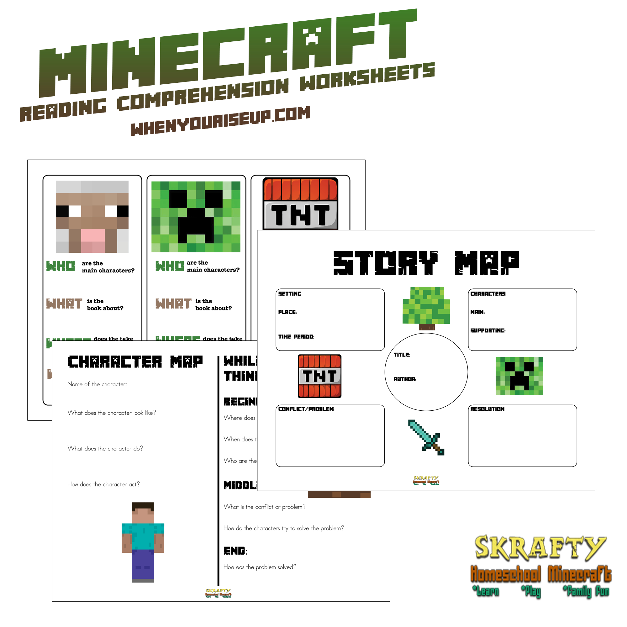 Minecraft Reading Comprehension Worksheets Printable inside Minecraft Reading Comprehension Worksheets With Questions