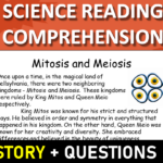 Mitosis And Meiosis Reading Science Story Comprehension Questions Regarding Mitosis And Meiosis Reading Comprehension Worksheet
