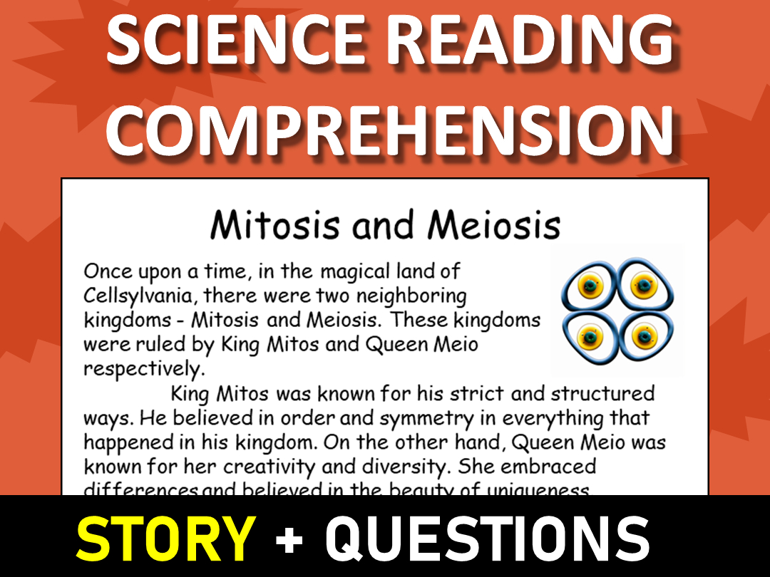 Mitosis And Meiosis Reading Science Story Comprehension Questions regarding Mitosis and Meiosis Reading Comprehension Worksheet