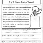 Mlk Day Reading Comprehension Passages + Answers Inside Mlk Reading Comprehension Worksheet