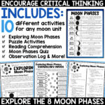 Moon Phases Activities Phases Of The Moon Worksheets Oreo Moon Pertaining To Moon Phases Reading Comprehension Worksheets Year 7