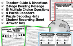 Moon Phases Activity Reading Comprehension Science Escape Room throughout Moon Phases Reading Comprehension Worksheets Year 7