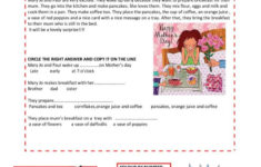 Mother'S Day Reading Comprehension: English Esl Worksheets Pdf &amp; Doc throughout Mother’s Day Reading Comprehension Worksheets