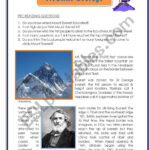 Mount Everest   Reading Comprehension   Esl Worksheetzhlebor Intended For Mt. Everest Reading Comprehension Worksheets