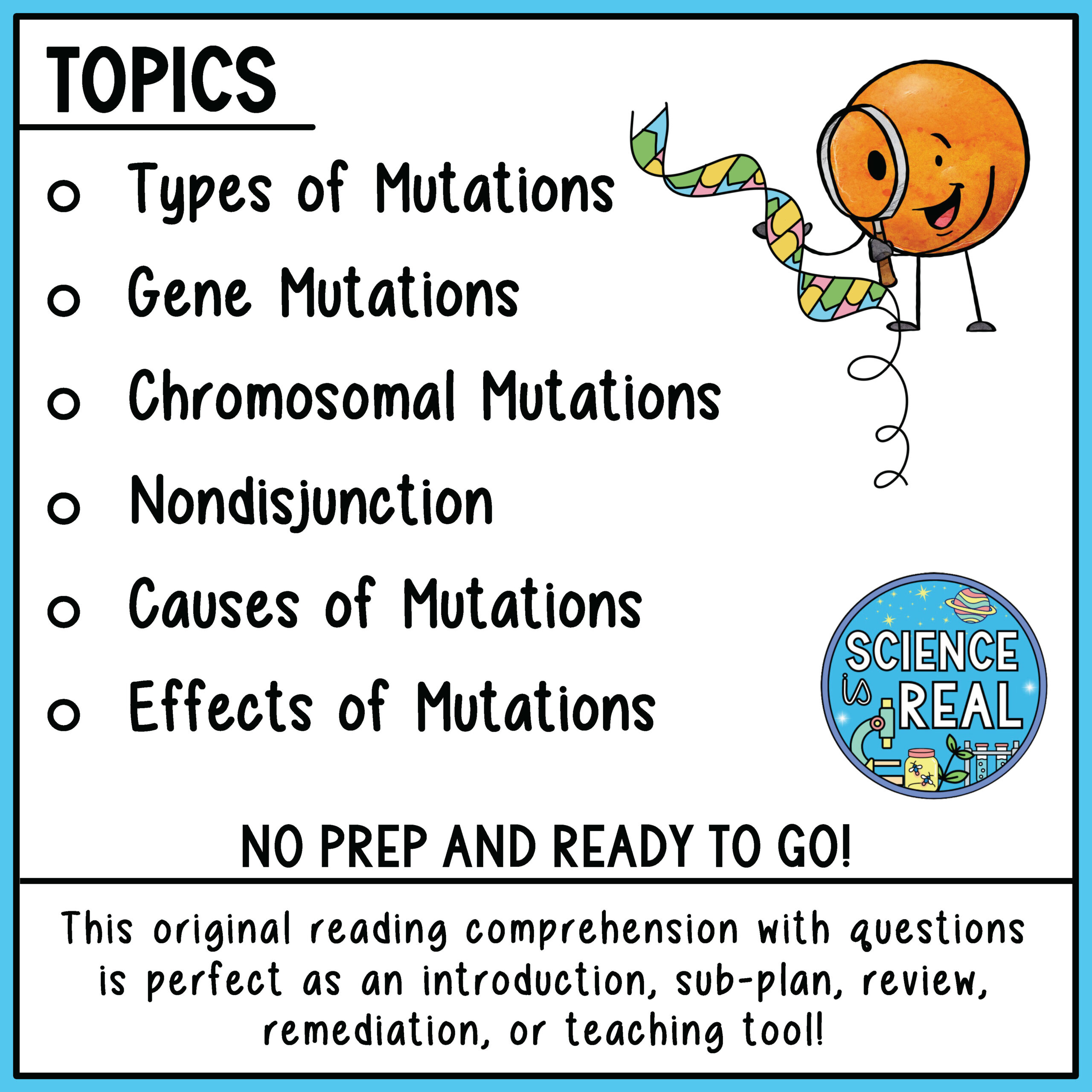 Mutations Reading Comprehension Worksheets - Classful in Genetic Disorders Reading Comprehension Worksheet