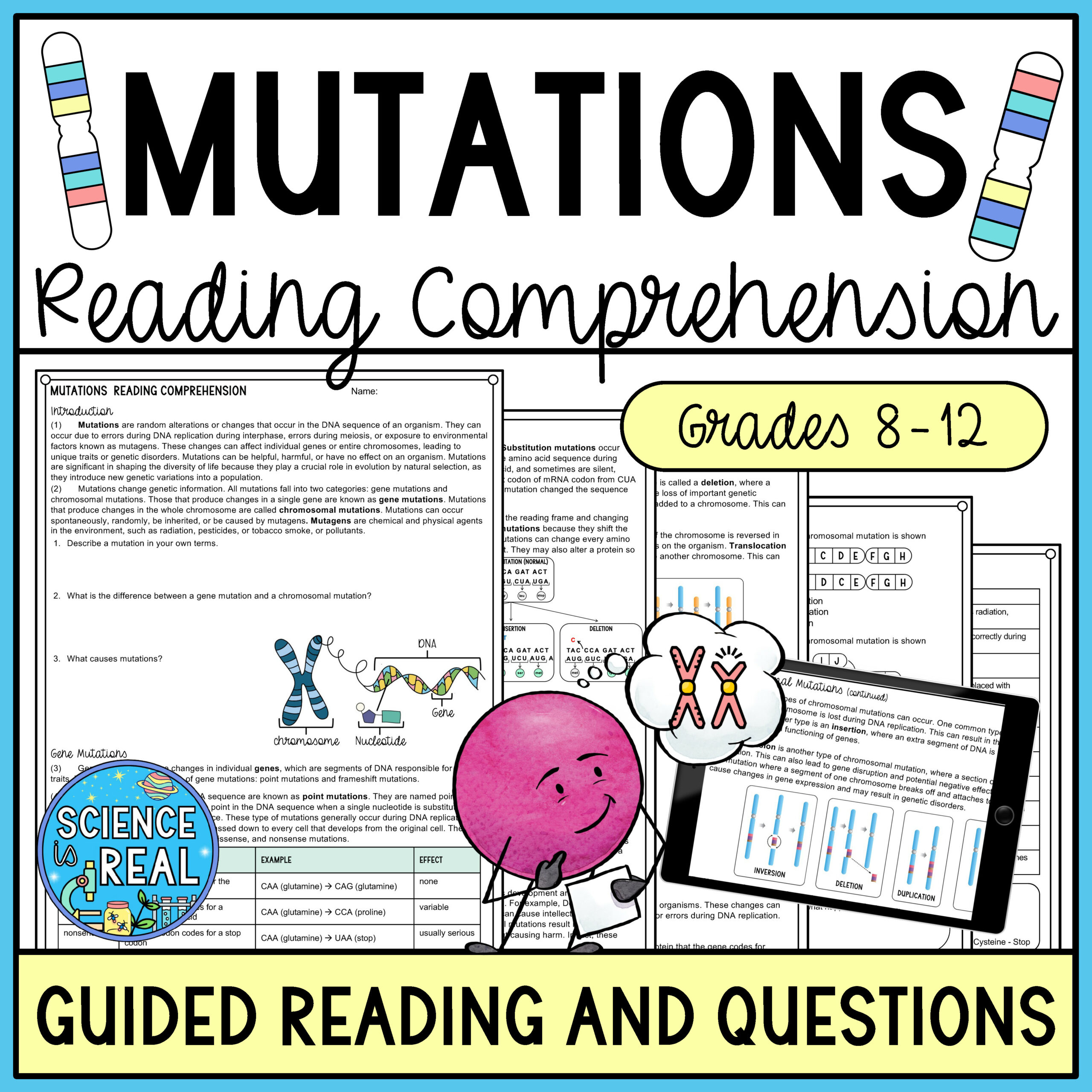 Mutations Reading Comprehension Worksheets - Classful with Genetic Disorders Reading Comprehension Worksheet