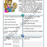 My Family   Reading Comprehension   Esl Worksheetsarasantos With Regard To Reading Comprehension Worksheets Liveworksheets