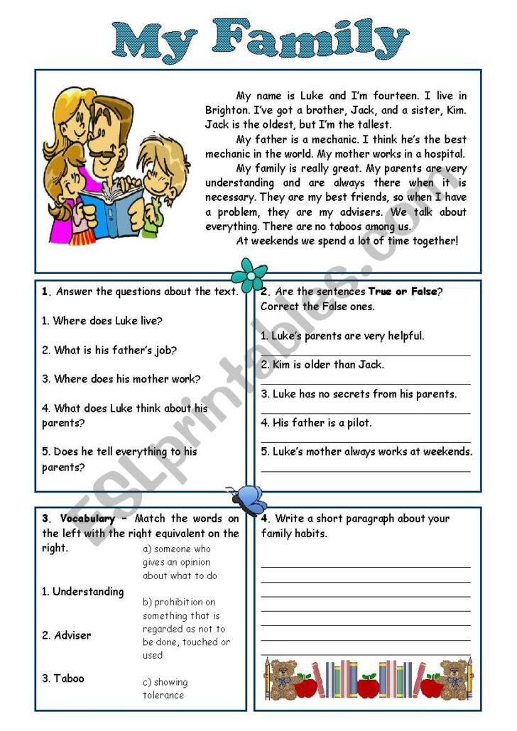 Reading Comprehension Worksheets Liveworksheets