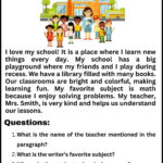 My School: Reading Comprehension For Grade 2 For Year 2 Reading Worksheets