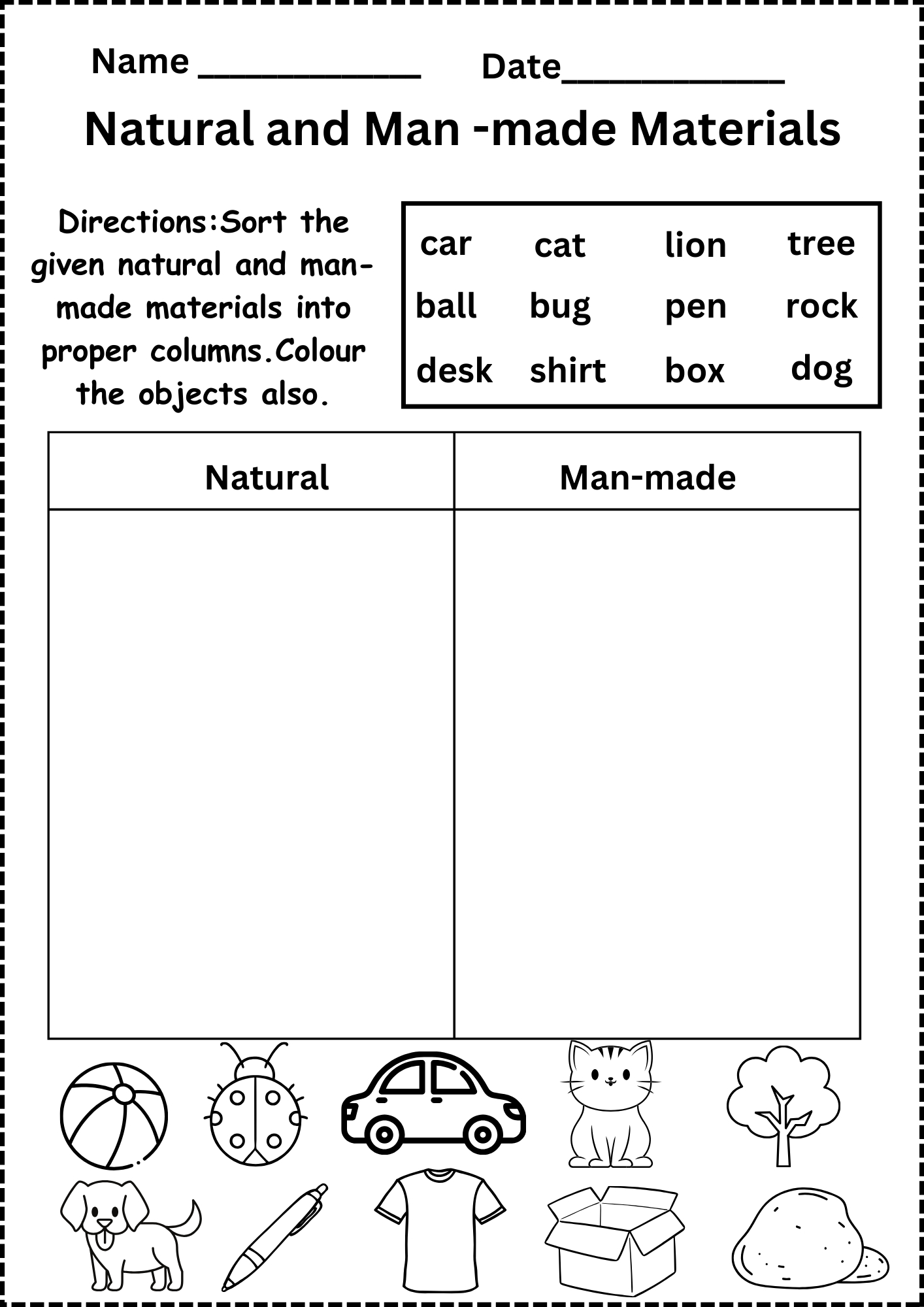 Natural And Man-Made Materials Worksheet Free for Natural Resources Reading Comprehension Worksheet
