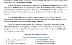 New Year'S Eve. Reading/ Listening G…: English Esl Worksheets Pdf with regard to New Year'S Reading Comprehension Worksheets