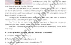 New York City - Reading - Esl Worksheetatsitab in New York Reading Comprehension Worksheets