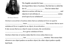 Newtons Laws Of Motion Cloze Worksheet - (Physics 101) - Studocu with regard to Newton'S Laws Of Motion Reading Comprehension Worksheet