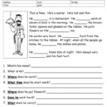 Nino The Waiter   Reading Comprehens…: Español Ele Hojas De Pertaining To El Nino Reading Comprehension Worksheet