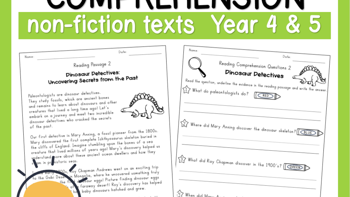 Non-Fiction Reading Comprehension - Year 4 And 5 | Resources For throughout Year 4 Quick Reading Comprehension Worksheets