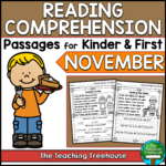 November Reading Comprehension Passages For Kindergarten And First Intended For November Reading Comprehension Worksheets