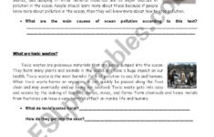 Ocean Pollution - Esl Worksheetmarta_ inside Ocean Pollution Comprehension Worksheets