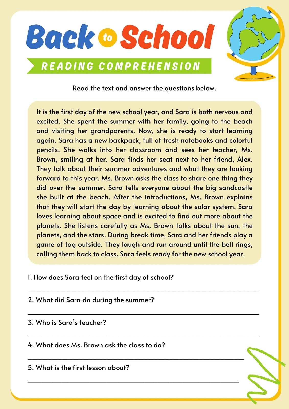 Page 3 - Customize 377+ Reading Comprehension Worksheets Templates regarding Free Reading Comprehension Ks2 Worksheets Printable
