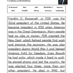 Paragraph On 'Franklin D. Roosevelt'   Kidpid With Franklin D Roosevelt Reading Comprehension Worksheets