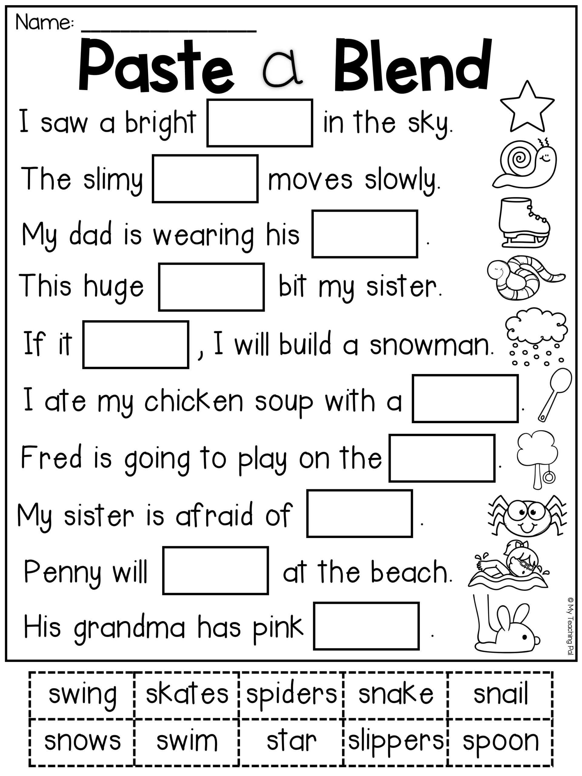 Phonics Worksheets: Discover 8 S Blends Ideas | Reading in Blend Reading Comprehension Worksheets