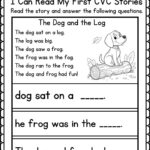 Phonics Worksheets My First Cvc Sentences For Kindergarten And Regarding Cvc Reading Comprehension Worksheet