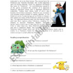 Pokémon Reading Comprehension   Esl Worksheetlola Rivero For Pokemon Reading Worksheets