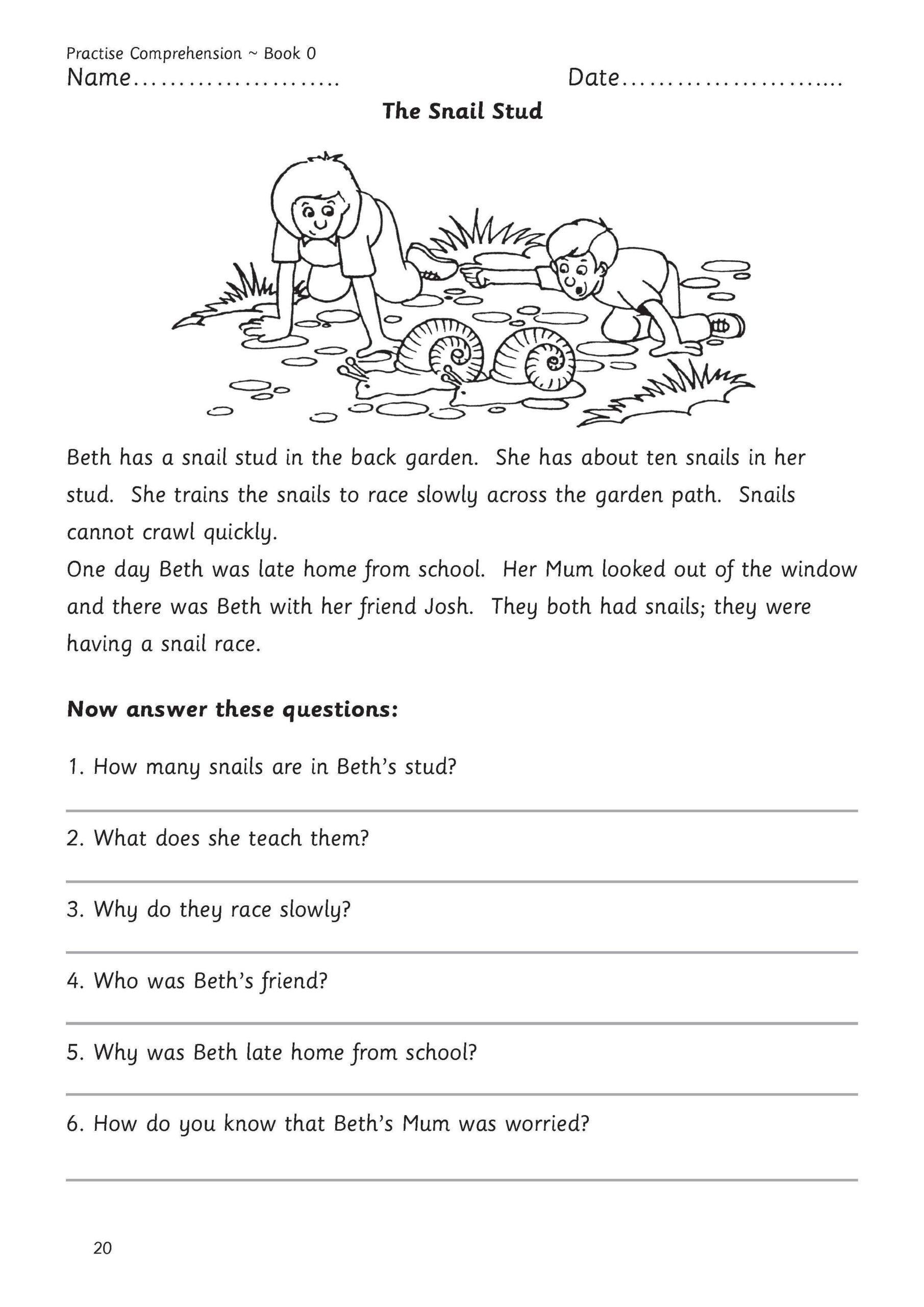 Practise Comprehension: Book 0 in Ks2 Comprehension Worksheets